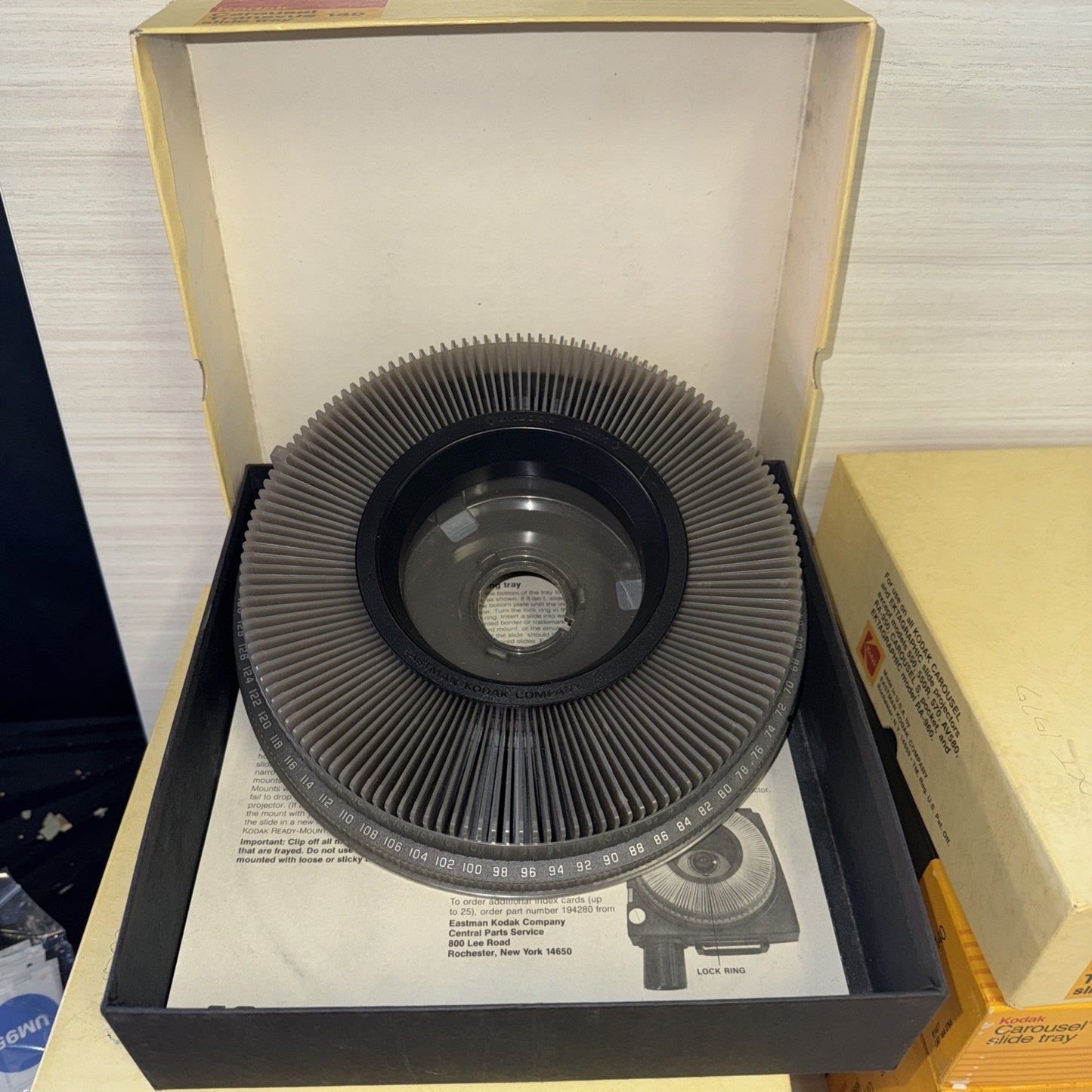 Lot Of 7 Kodak Carousel Transvue 140 And 1 Kmart 140 Slide Trays W/ Box