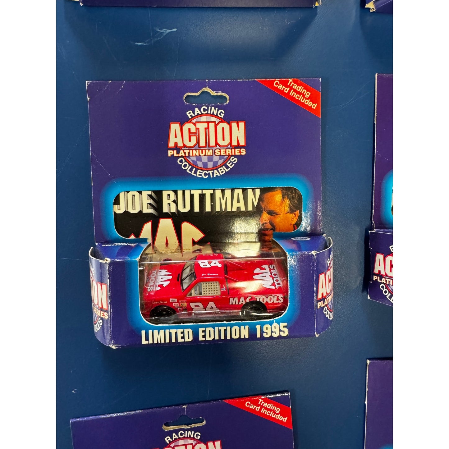 Lot of Seven Racing Action Platinum Series 1995 Trucks & Matching Trading Cards – #28, #52 (Ken Schrader), #7, #16, #84 (Joe Ruttman), #71, #16