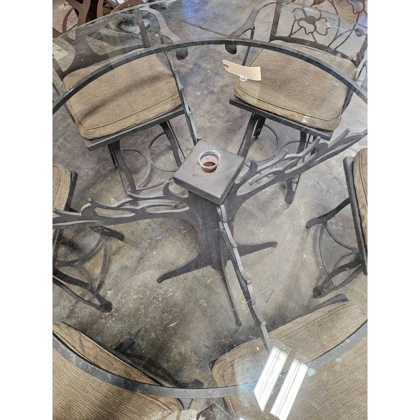 Twist-N-Turn Outdoor Metal and Glass Table and Chair Set