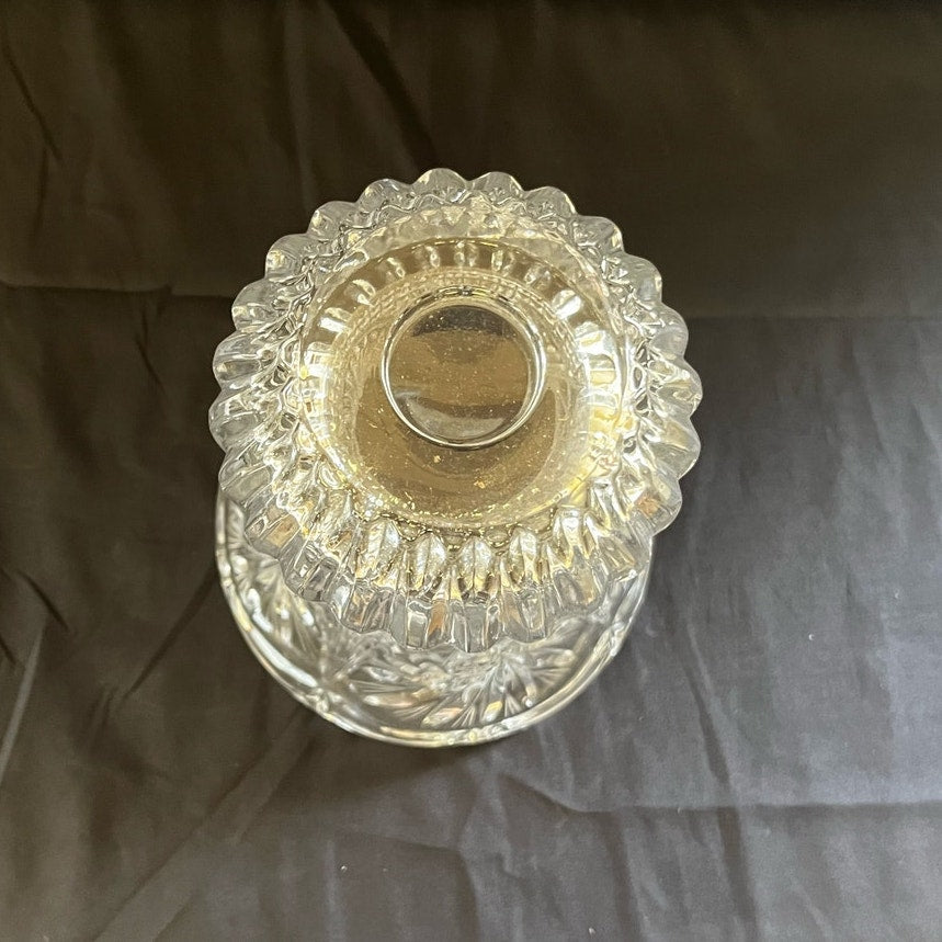 Pinwheel Hand Etched Crystal Vase