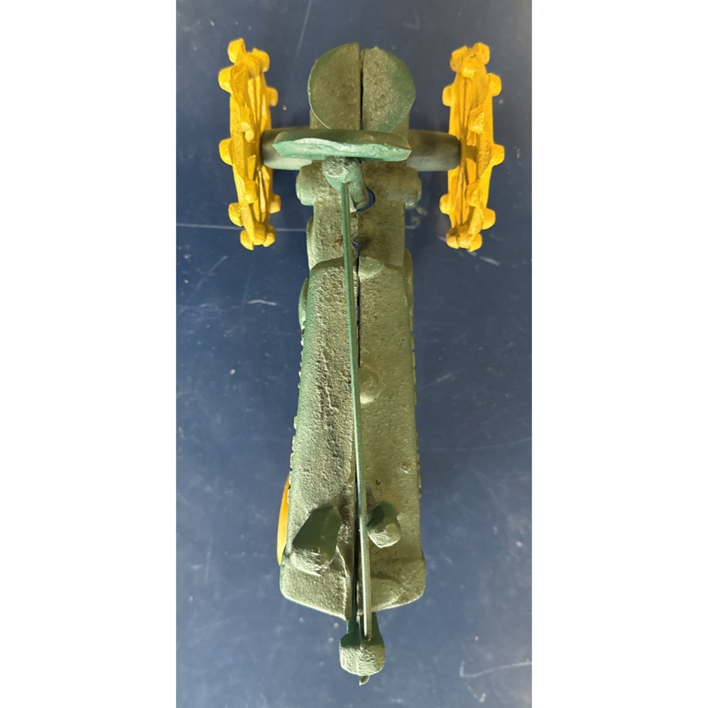 John Deere Cast Iron Tractor Toy 6 Lbs Embossed Lettering 10.5" Wheel to Wheel