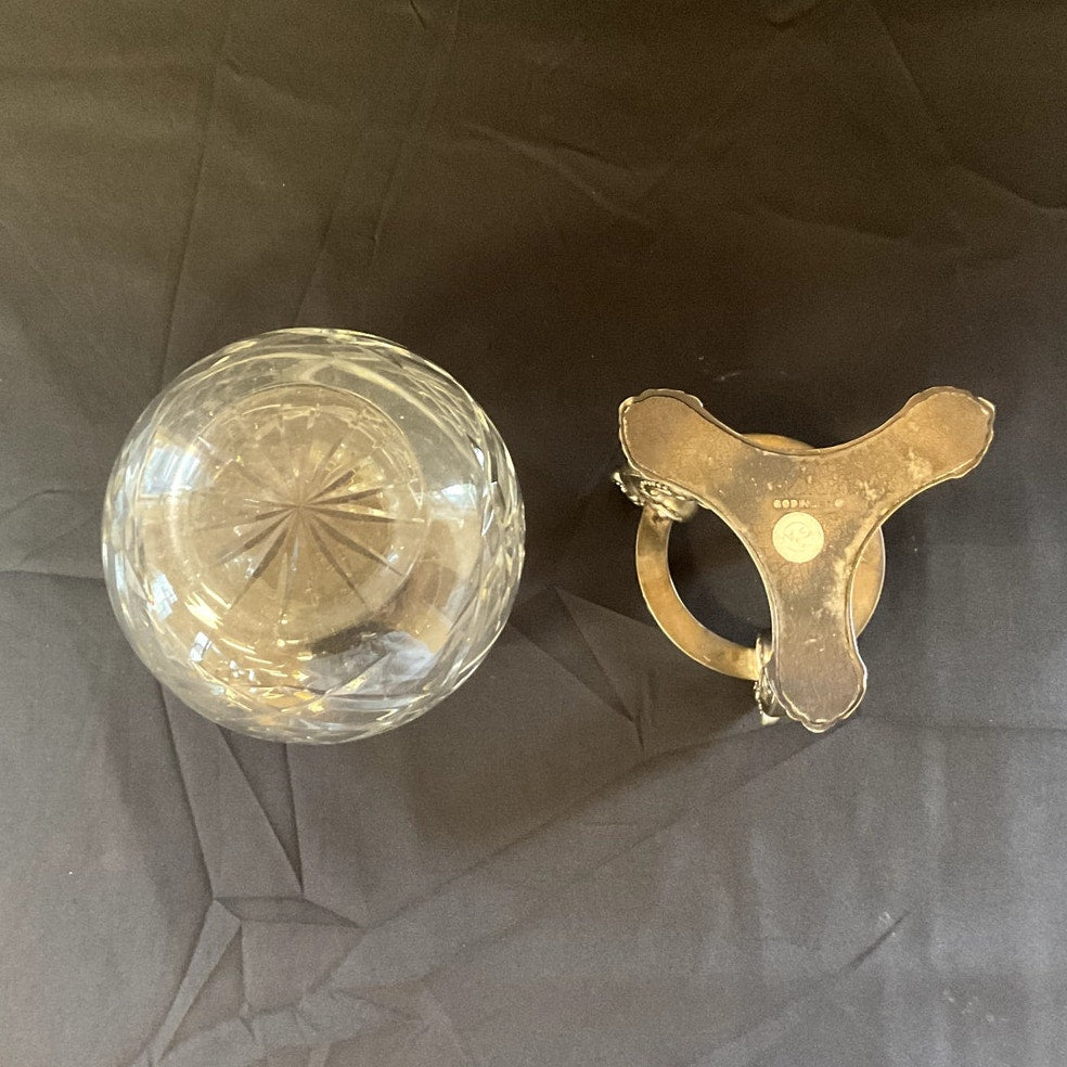 Vintage Godinger Pedestal Crystal Votive Cut Glass Globe
