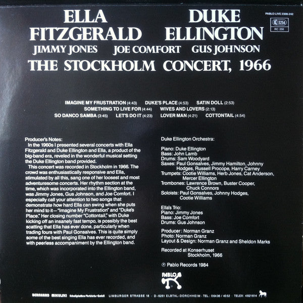 Ella Fitzgerald, Duke Ellington : The Stockholm Concert, 1966 (LP,Album)