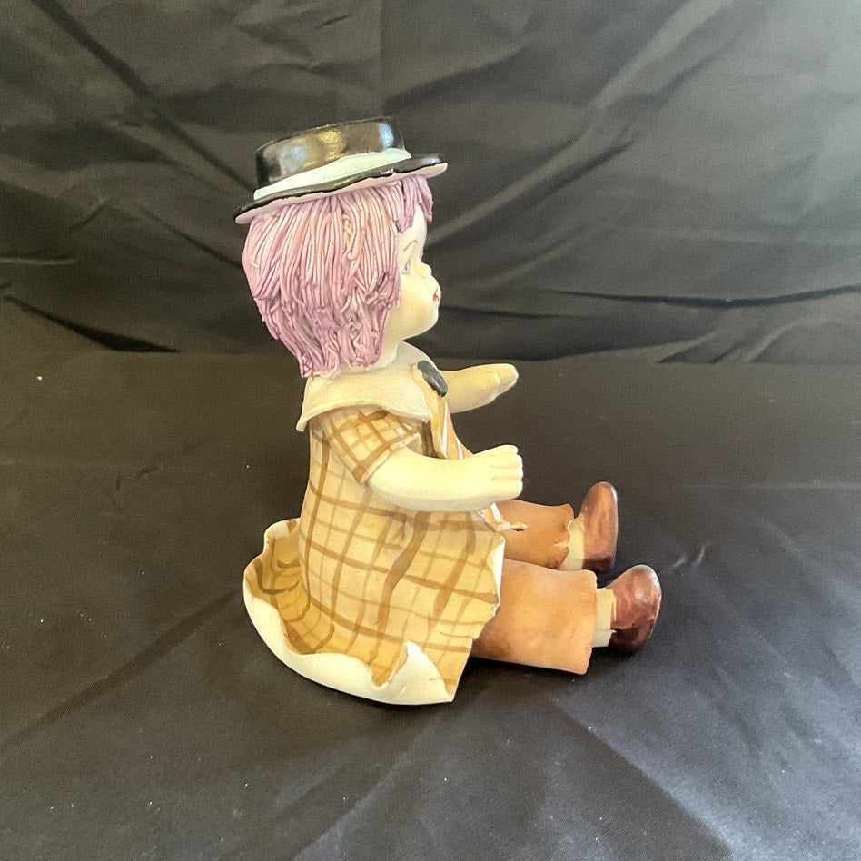 Vintage Spaghetti Hair Clown Figurine