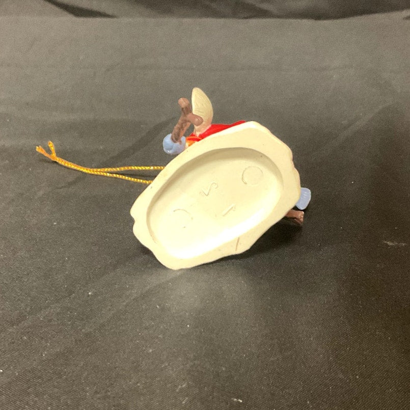 Vintage 1983 Bradford Christmas Skiing Mouse Ornament