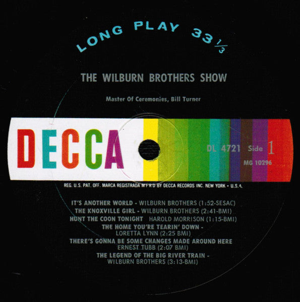 The Wilburn Brothers With Loretta Lynn And Harold Morrison Special Guest: Ernest Tubb : The Wilburn Brothers Show (LP,Album,Mono)