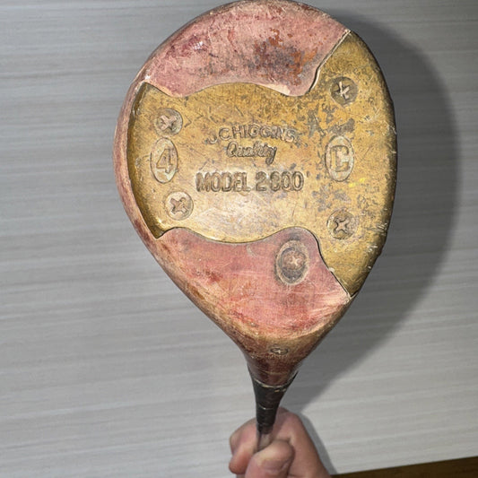 Vintage JC Higgins Model 2800 4C Wood Golf Club Fair Head Good Shaft Grip