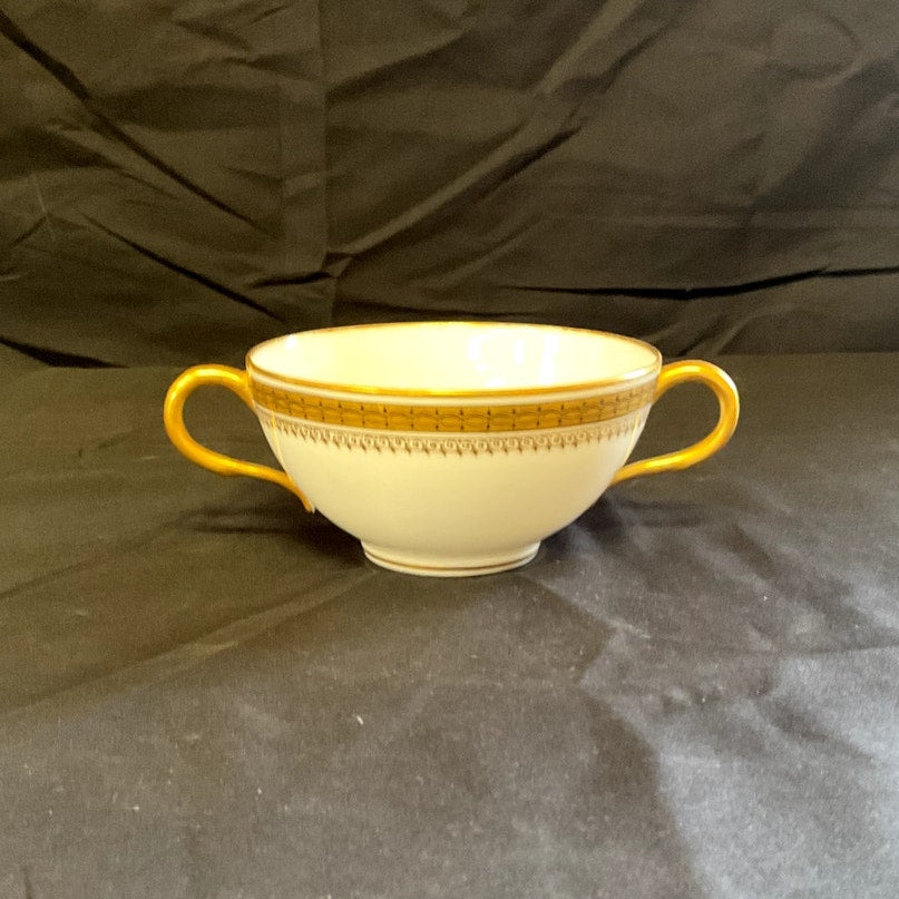 Wm Guering & Co. Limoges Gilded Bouillon Cup & Saucer circa 1900s