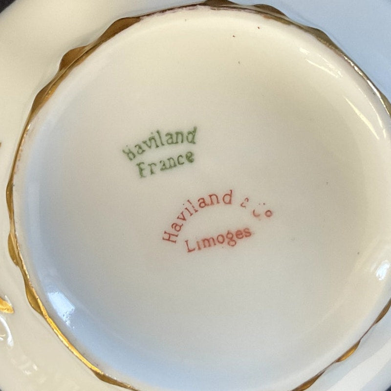 Haviland & Co. Limoges Gilded Bullion Cup & Saucer circa 1900s
