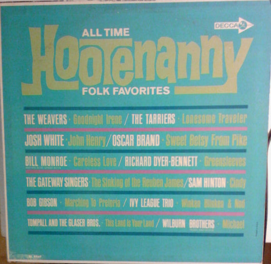 Various : All Time Hootenanny Folk Favorites (LP,Compilation,Mono)