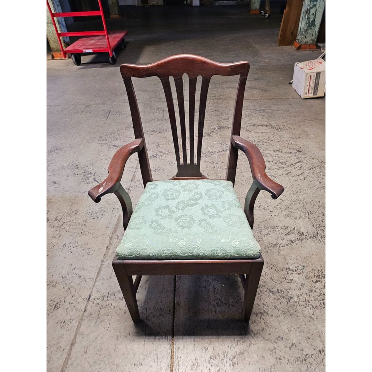 Antique Solid Mahogany Traditional Dining Table Arm Chair