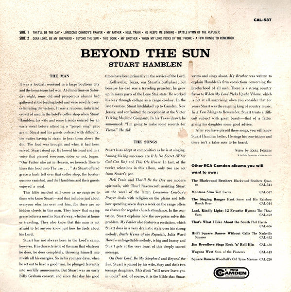 Stuart Hamblen : Beyond The Sun (LP,Album)