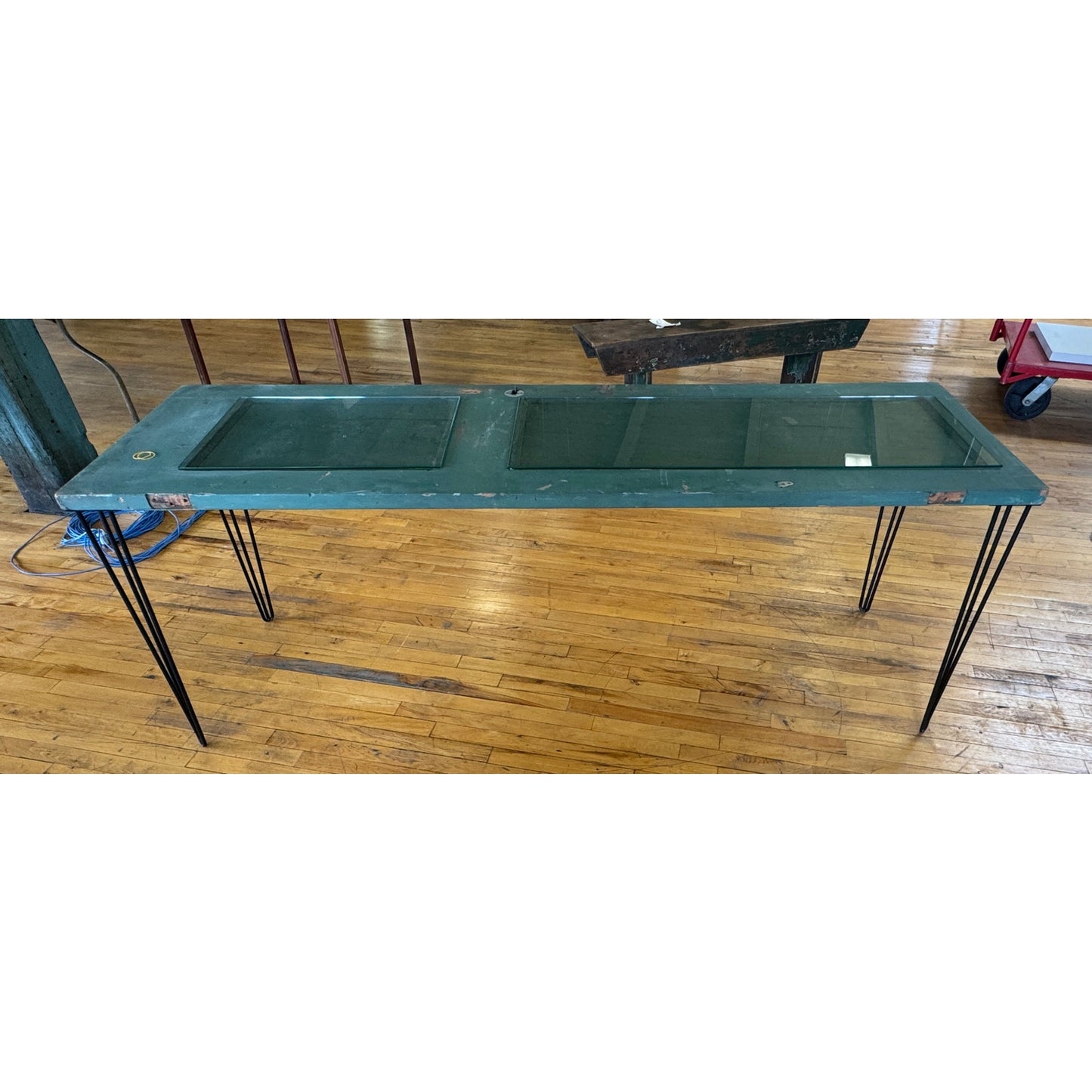 Upcycled Vintage Door Sofa Table with Hairpin Legs - STORE PICKUP ONLY