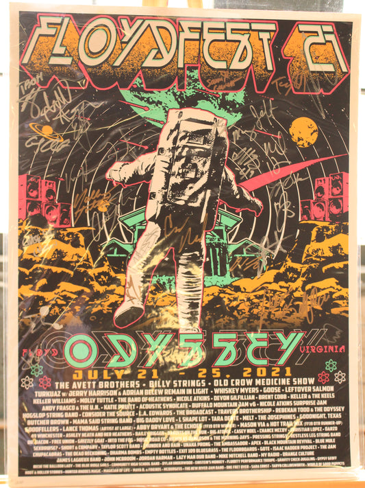 Floyd Fest Odyssey Poster – Signed by Artists – July 21–25, 2021 – 24x18