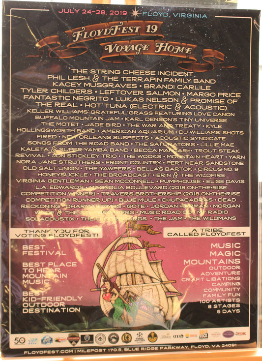 Floyd Fest Poster – The Voyage Home – Floyd VA – July 24–28, 2019
