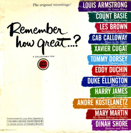 Various – Remember How Great...? (1961, Columbia Record Productions)