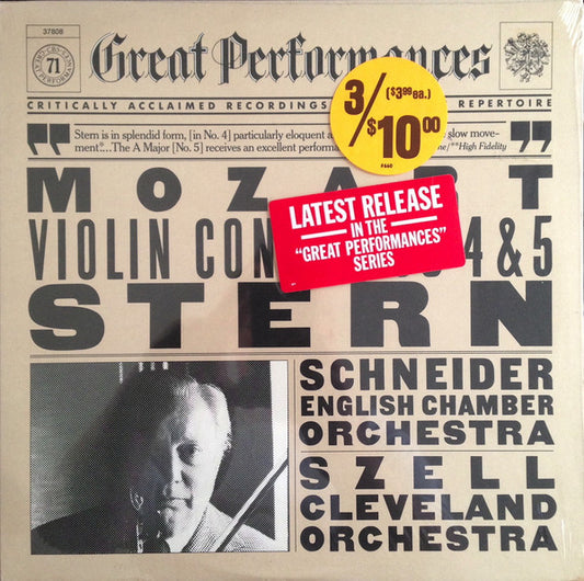 Wolfgang Amadeus Mozart|Isaac Stern|Alexander Schneider|English Chamber Orchestra|George Szell|The Cleveland Orchestra – Mozart: Violin Concertos No. 4 & 5 (1982, CBS)