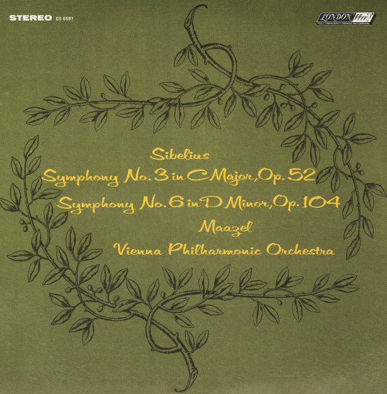 Jean Sibelius|Lorin Maazel|Wiener Philharmoniker – Symphony No. 3 / Symphony No. 6 (1968, London Records)
