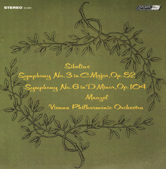 Jean Sibelius|Lorin Maazel|Wiener Philharmoniker – Symphony No. 3 / Symphony No. 6 (1968, London Records)