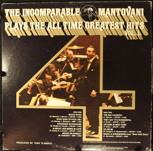 Mantovani And His Orchestra – Mantovani's Greatest Hits (1973, London Records)