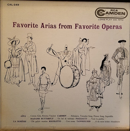 Various – Favorite Arias From Favorite Operas (1963, RCA Camden)