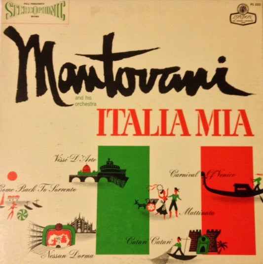 Mantovani And His Orchestra – Italia Mia (1961, London Records)