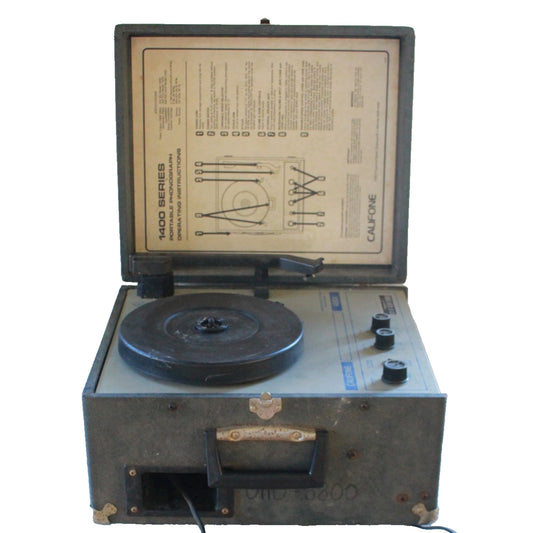 Vintage Califone International Record Player 1430K Phonograph Brown Working