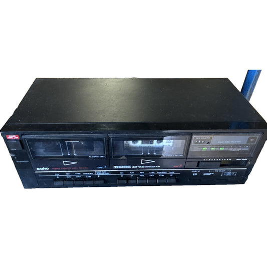 SANYO RD W41A Dual Stereo Cassette Deck Player Recorder Noise Reduction - TESTED