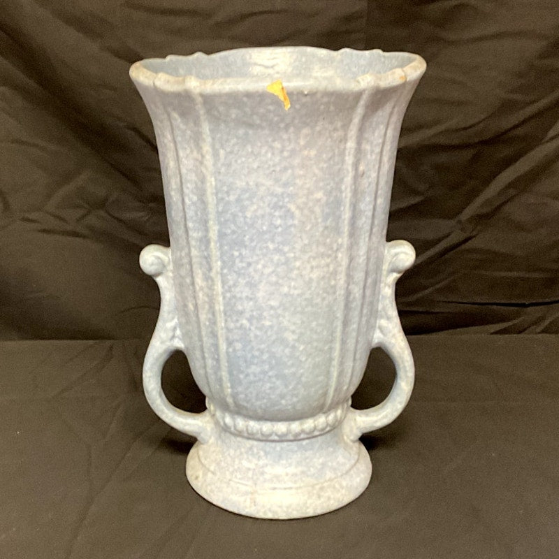 123 USA Blue Splatter Art Pottery Vase circa 1930s