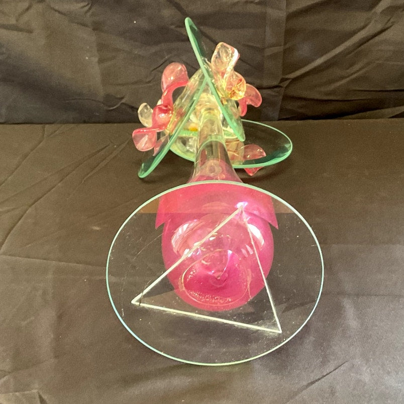 Art Glass Vase circa 1960-1980 Candle Holder