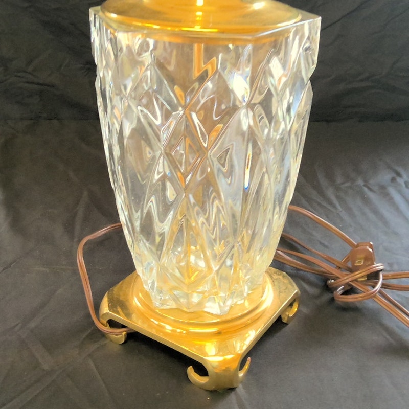 Vintage Cut Glass Table Lamp