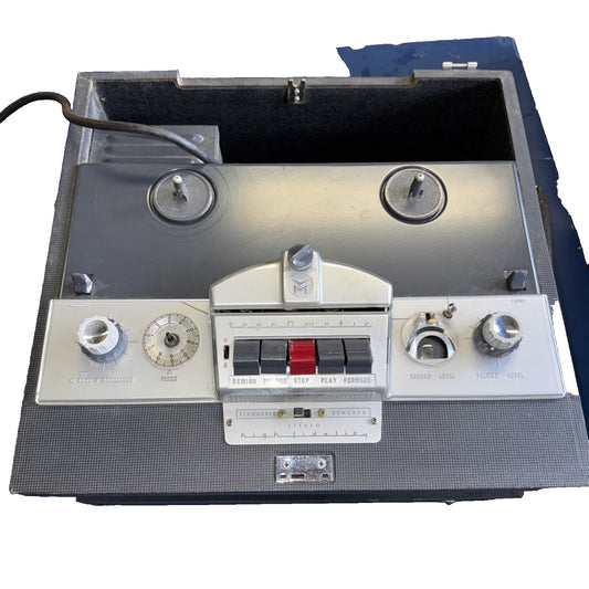Vtg The Voice Of Music 714 Tape-O-Matic Reel-To-Reel Tape Recorder/Player W/ Mic