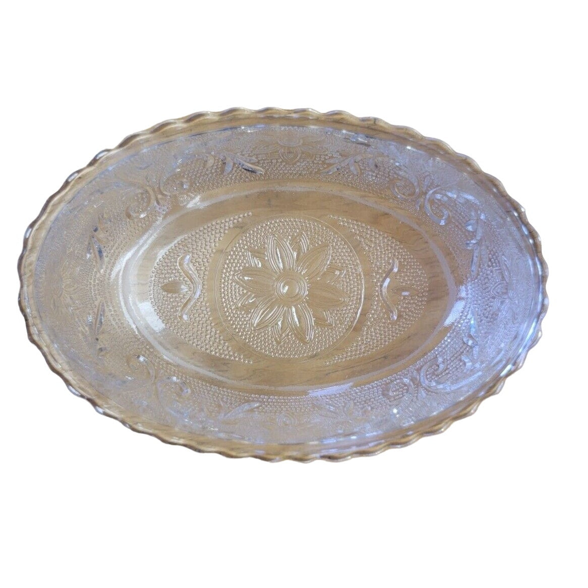 Vintage Anchor Hocking Clear Glass Oval Serving Bowl