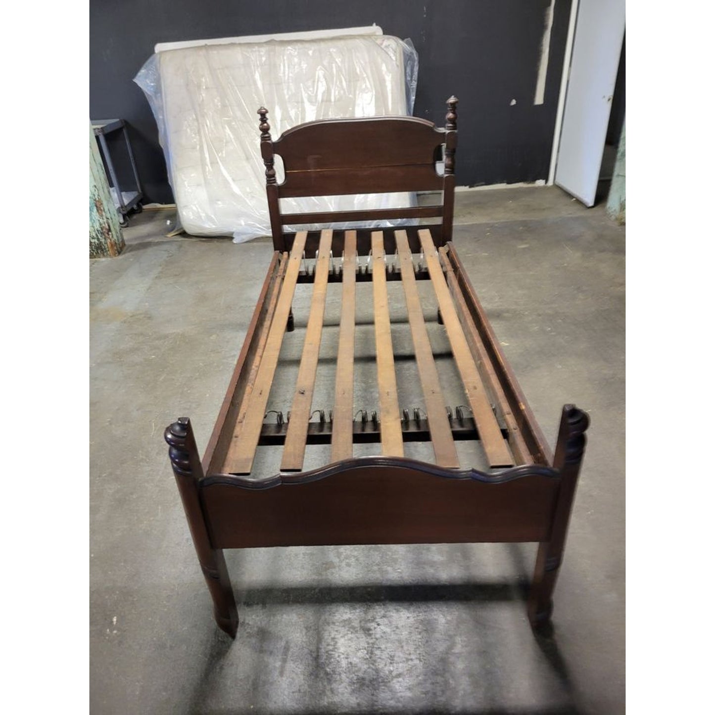 Antique 19th Century Single Wood Bed Frame