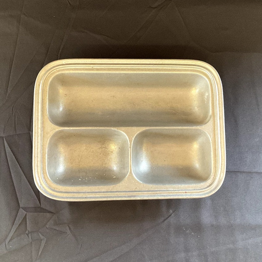 Vintage Pewter Three Compartment Serving Tray