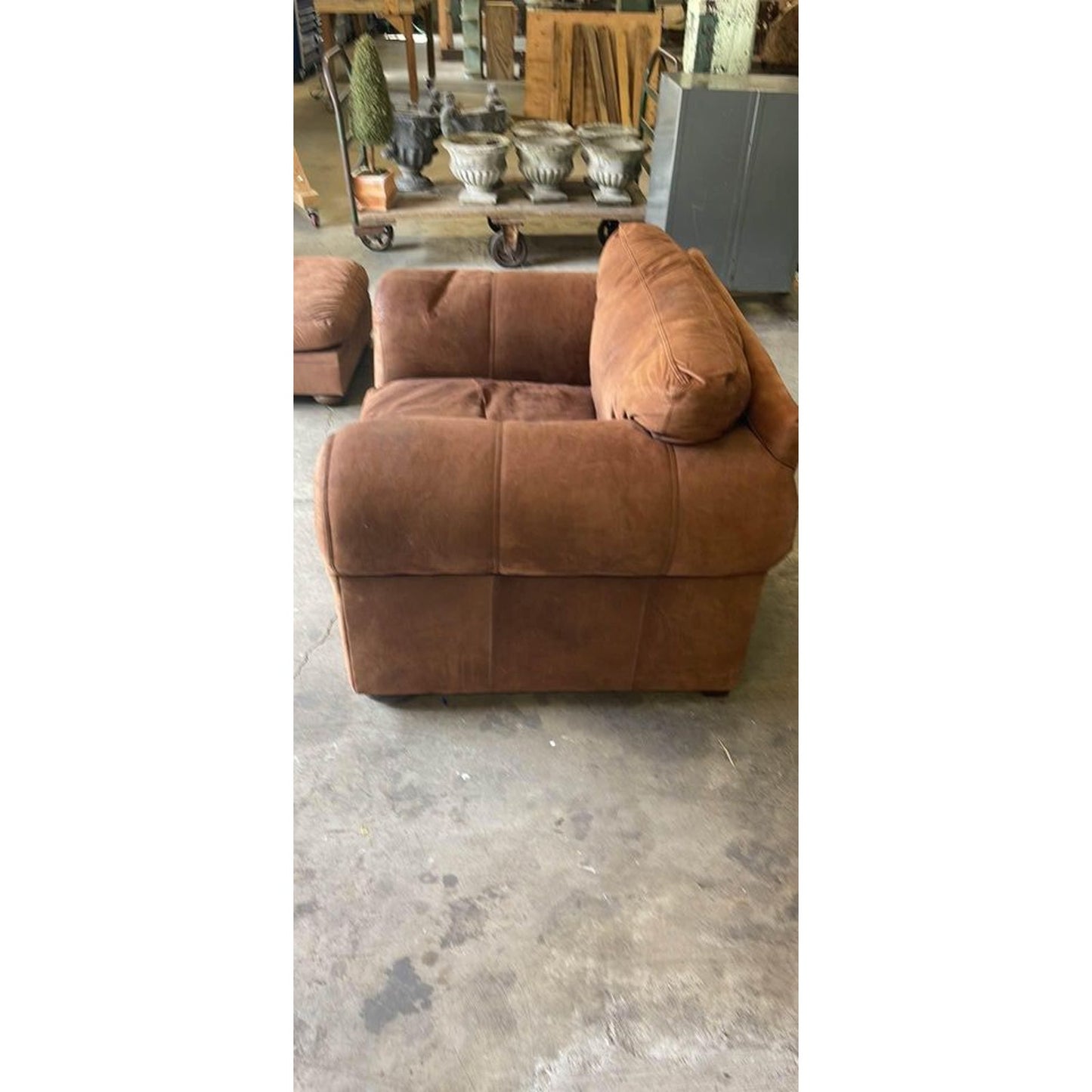 Old Hickory Leather Chair Chair with ottoman