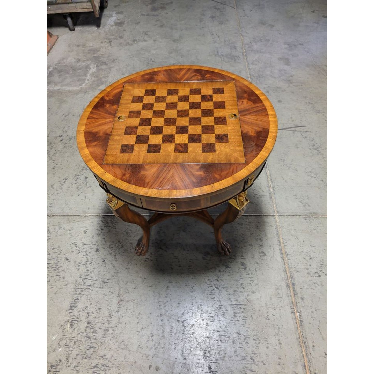 Maitland-Smith Mahogany & Gilt Bronze Game Table