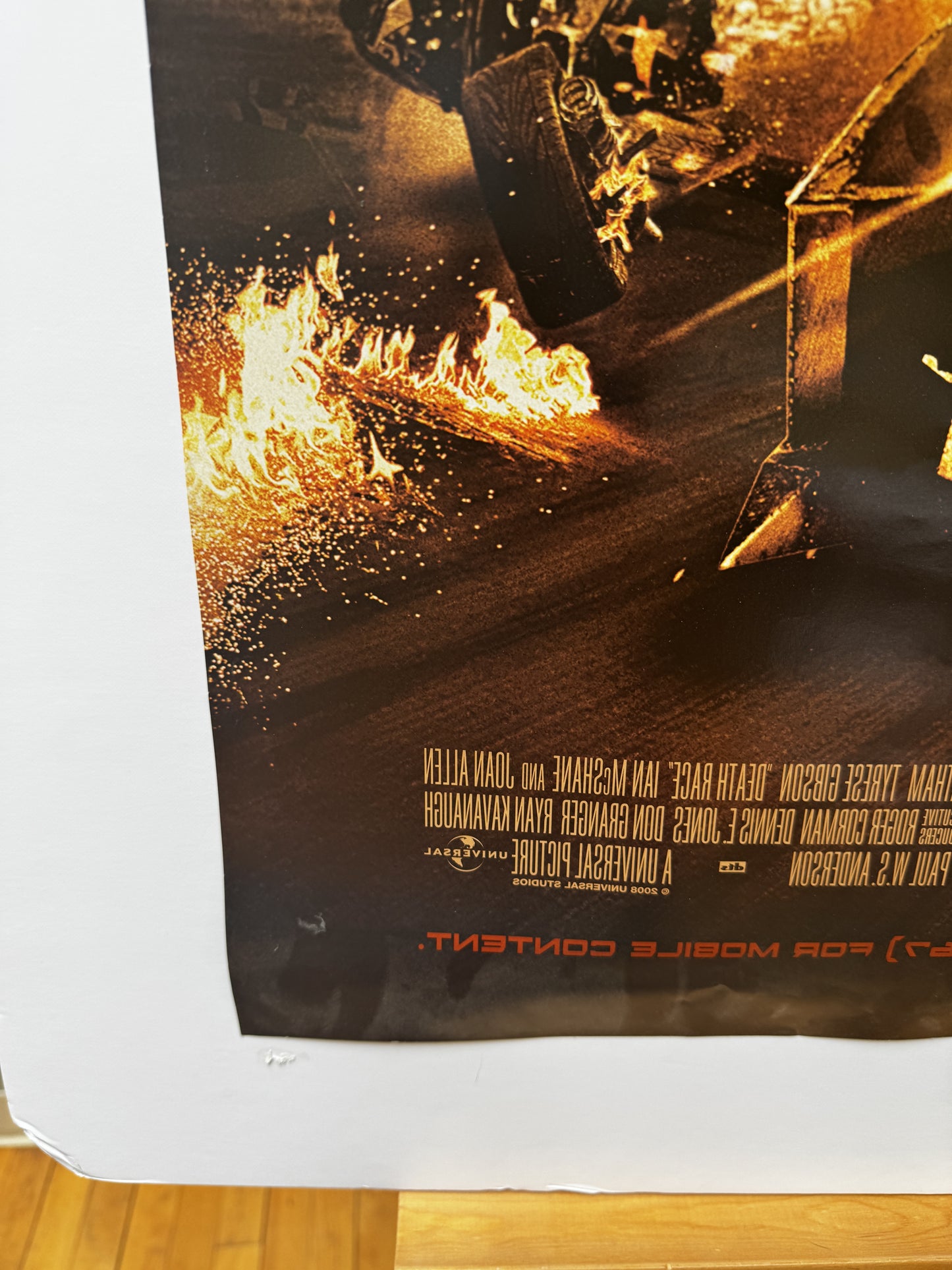 Death Race (2008) original movie poster - detail