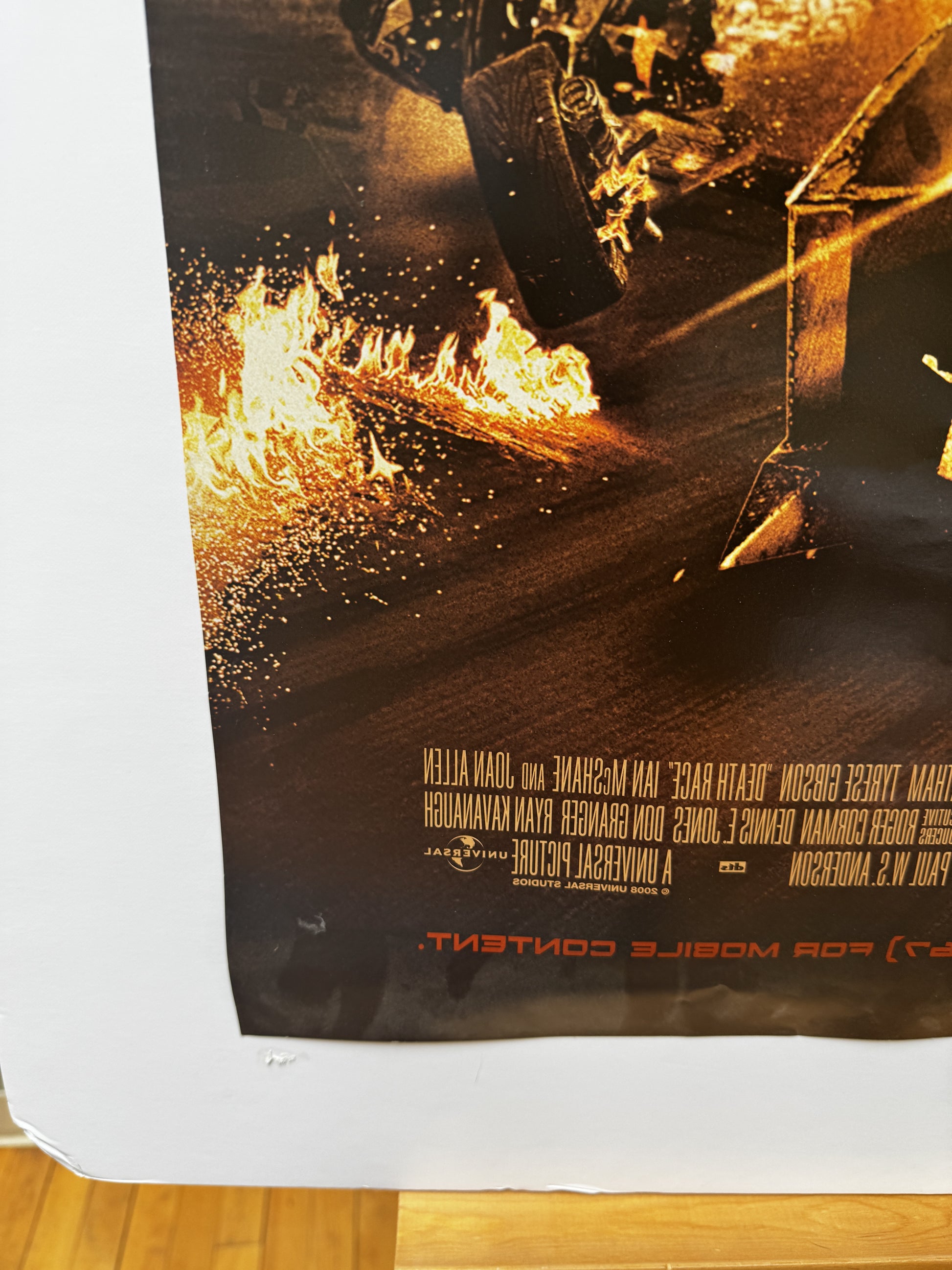 Death Race (2008) original movie poster - detail
