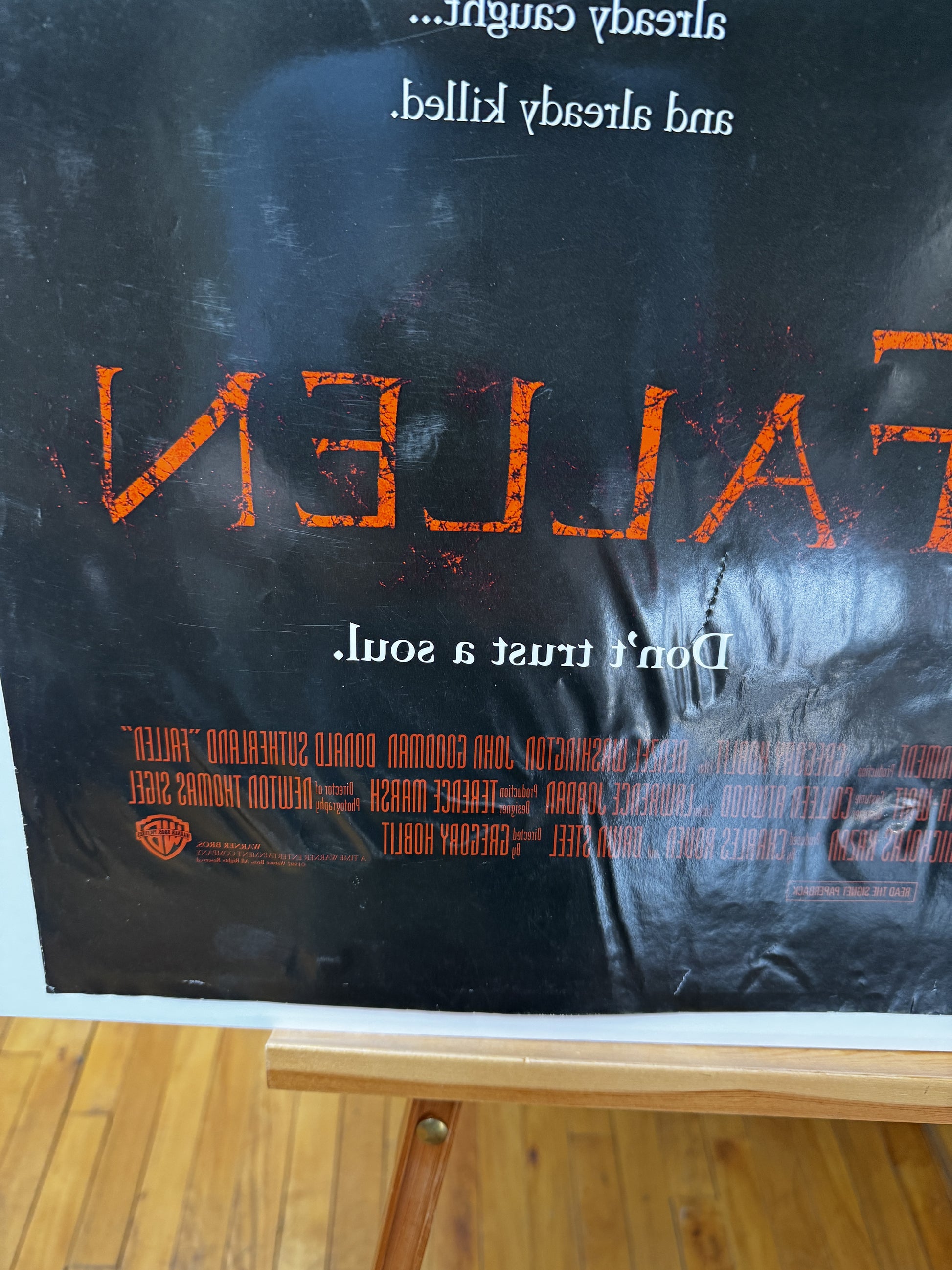 Fallen (1998) original movie poster - back