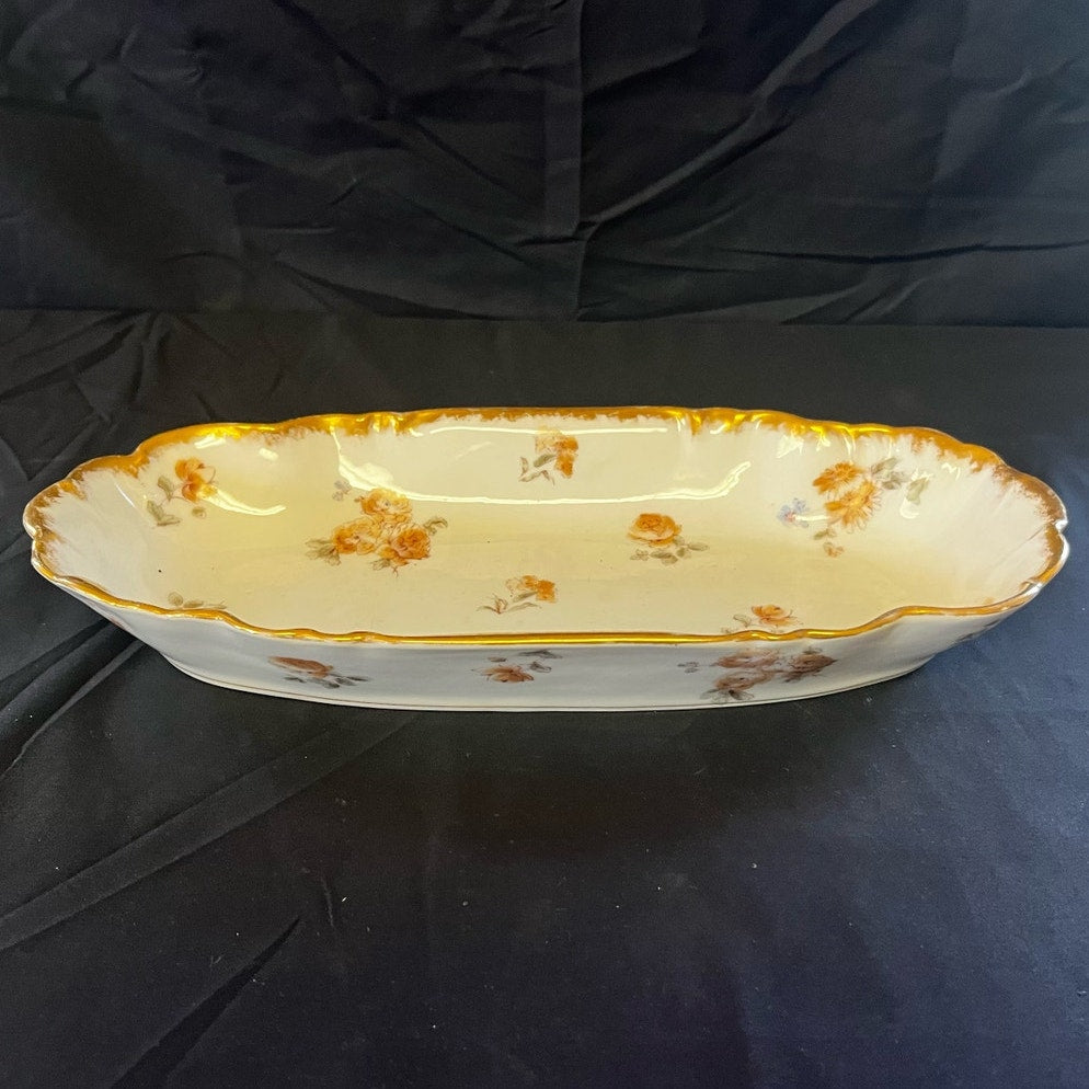 Antique CF Haviland Porcelain Floral Serving Dish