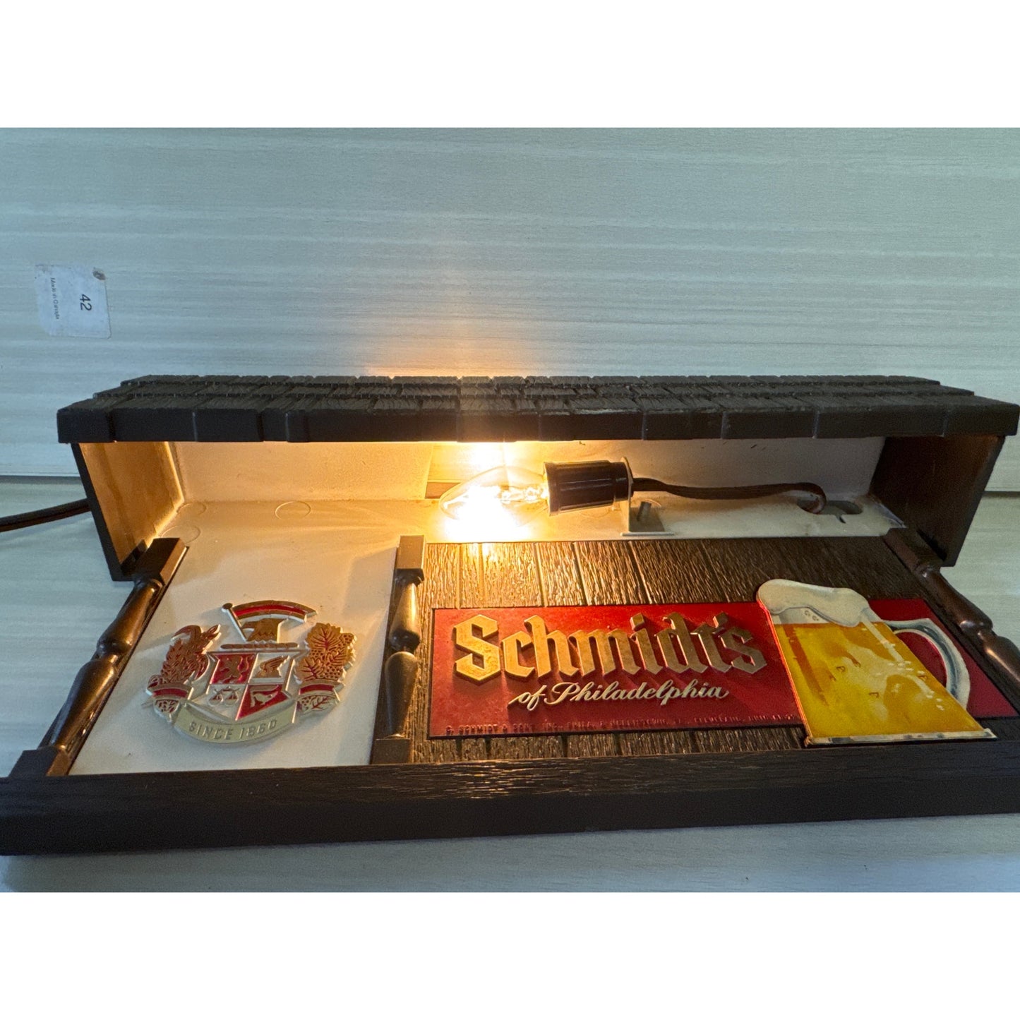 Vintage Schmidt's Beer Cash Register Lighted Topper Philadelphia 1970's  Tested