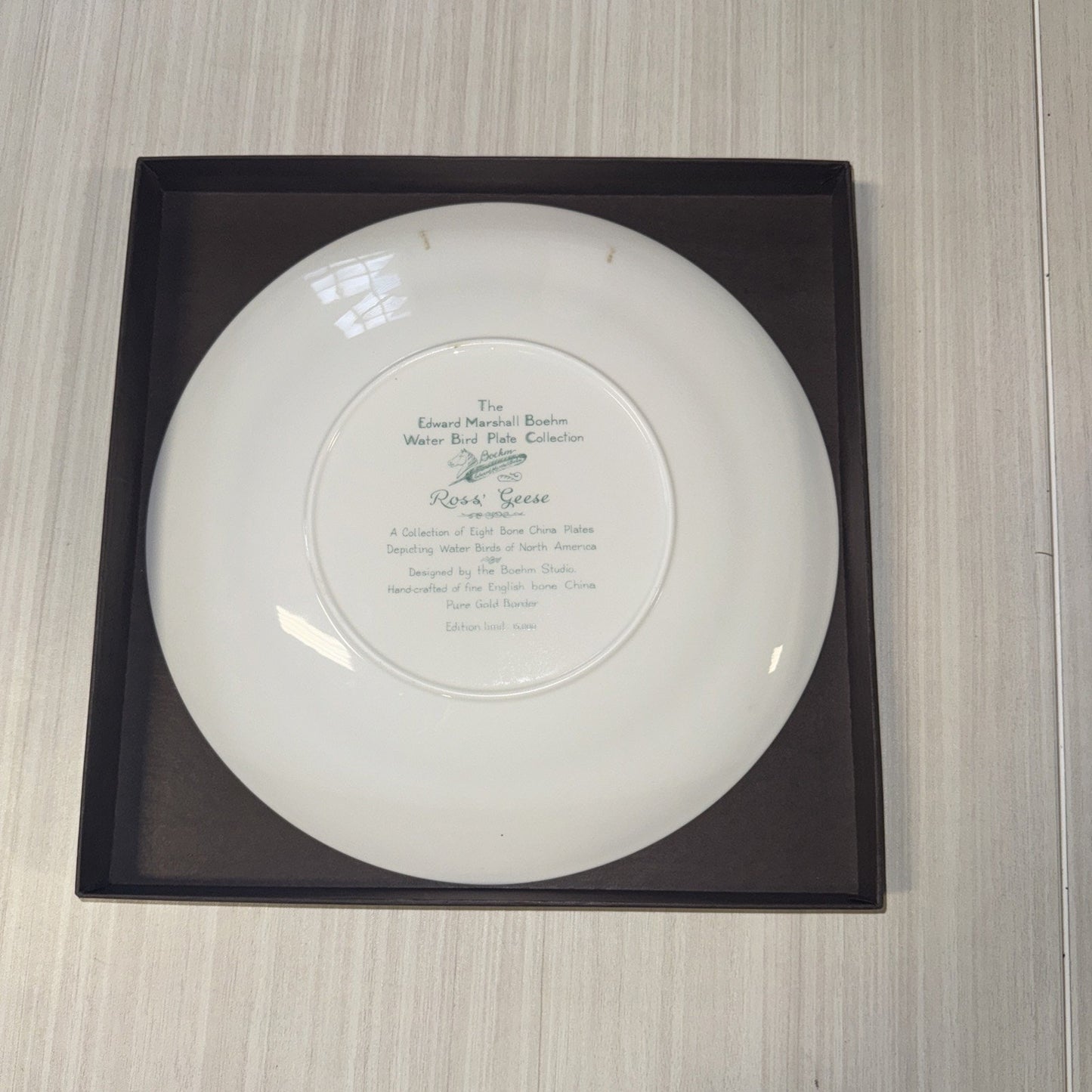 Boehm Ross’ Geese Water Bird Plate w/ Box, Care Card, Registration