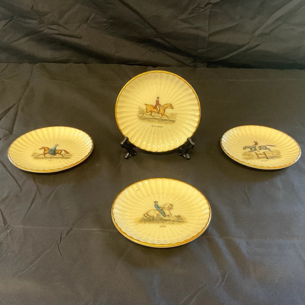 Vintage Lenox English Bone China Equestrian Plates - Set of 4