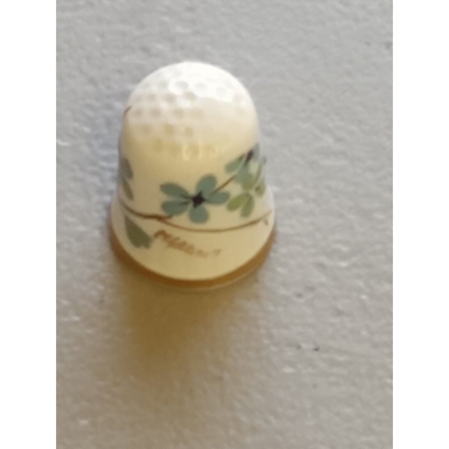 Caverswall Floral Design Thimble Signed M. Grant