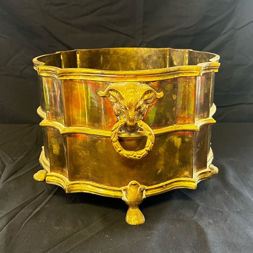 Brass Goat Head Empire Style Planter