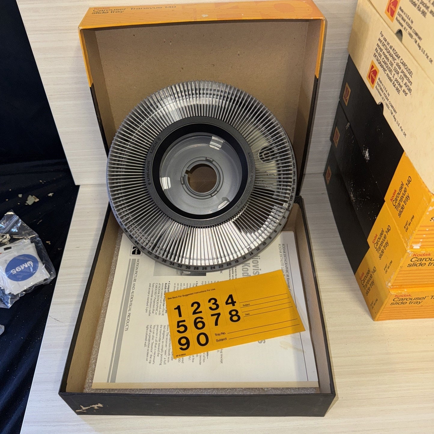 Lot Of 7 Kodak Carousel Transvue 140 And 1 Kmart 140 Slide Trays W/ Box