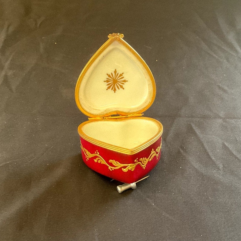 Antique Heart-Shaped Trinket Box