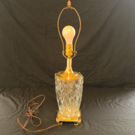 Vintage Cut Glass Table Lamp