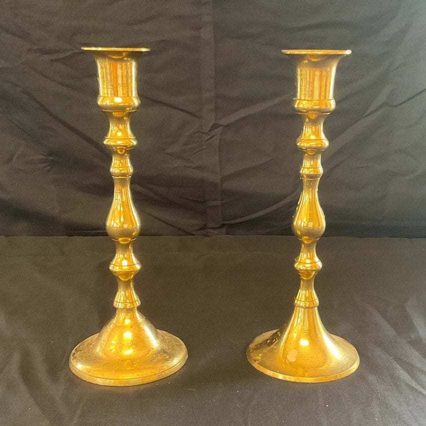 Brass Candle Holders - Pair